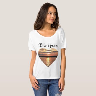 Lake Gaston Large Heart Sunset Shirts